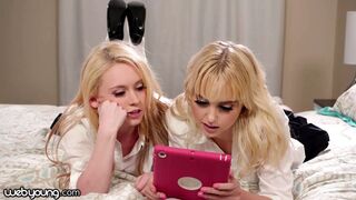 Chloe Cherry és diáktársa érzéki leszbikus kalandba kezd