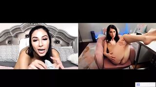 Evelyn Claire és Gianna Dior tini leszbikus webkamerás önnönélvezése