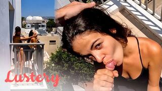 Spanyol amatőrök szenvedélyes erkélyen való hancúrozása