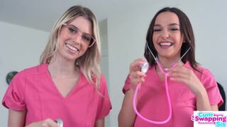 Rissa May és Jill Kassidy doktornők izgató játéka a mostohabácsi forró sperma-vizsgálatán